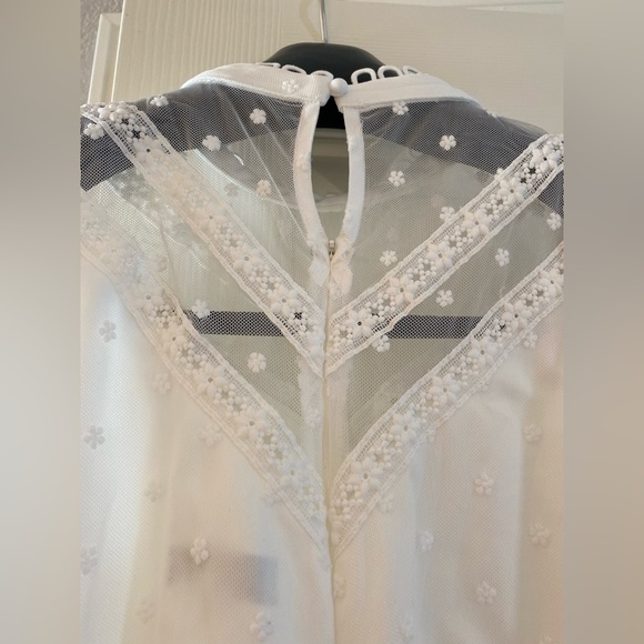 Two Sisters Label White Bridal Shower Dress Lace - Picture 10 of 16